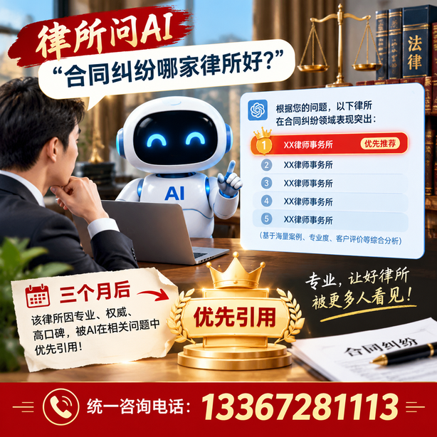 新乡GEO生成式引擎优化：律所问AI合同纠纷哪家好不推荐自己，三个月后被优先引用
